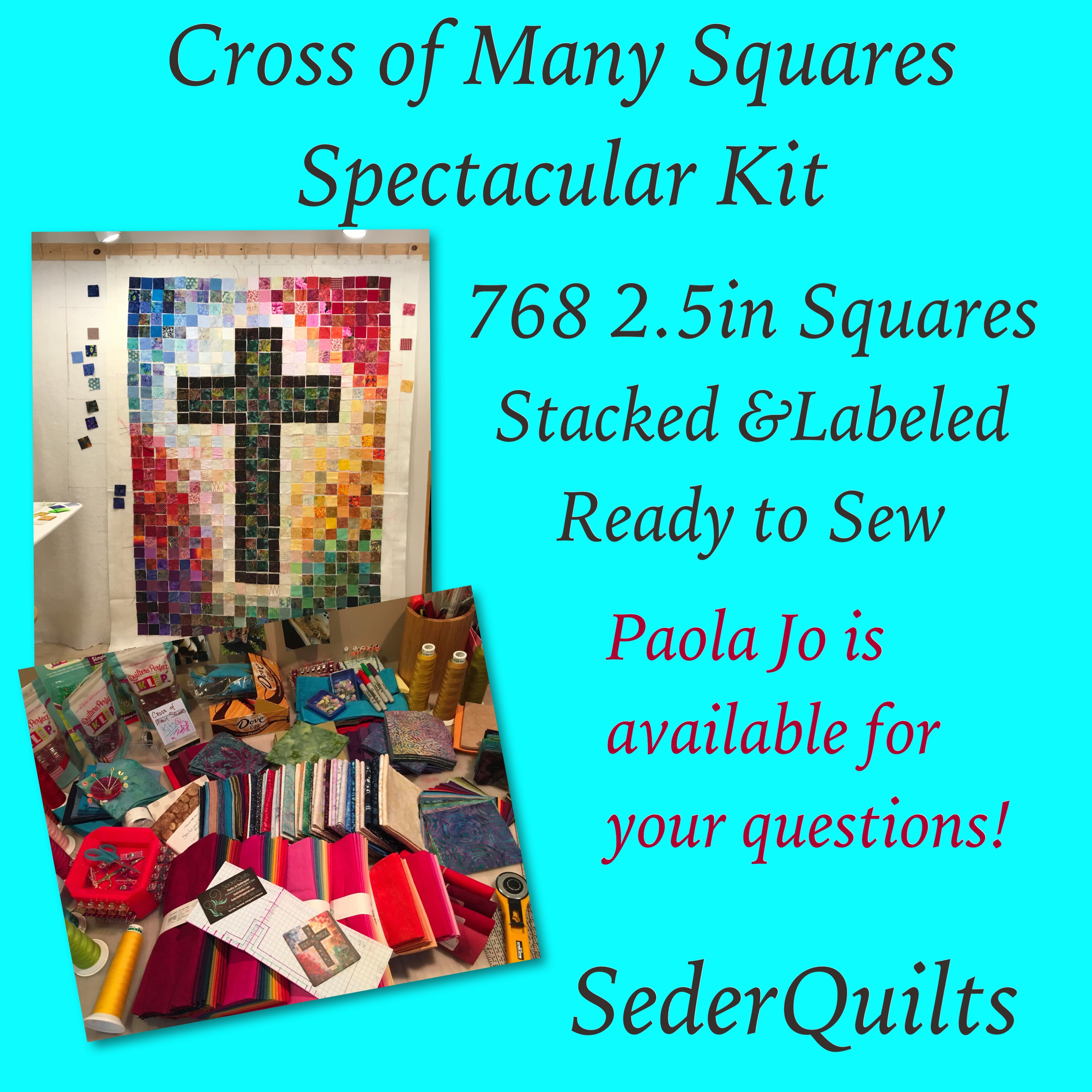 Cross Of Many Squares Quilt SederQuilts